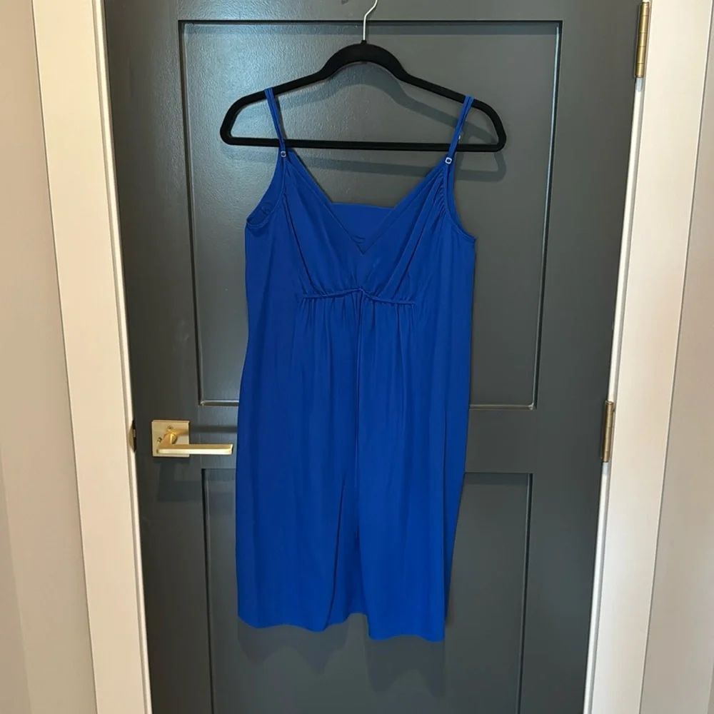 Twelfth Street by Cynthia Vincent Blue Silk Mini Dress Size M